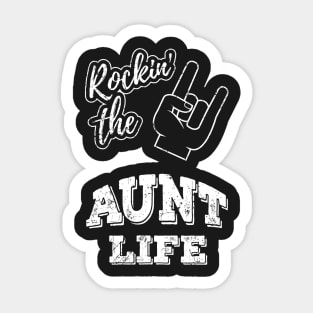 Rocking The Aunt Life Rockin Christmas Present Gift T-Shirt Auntie Rock Sticker